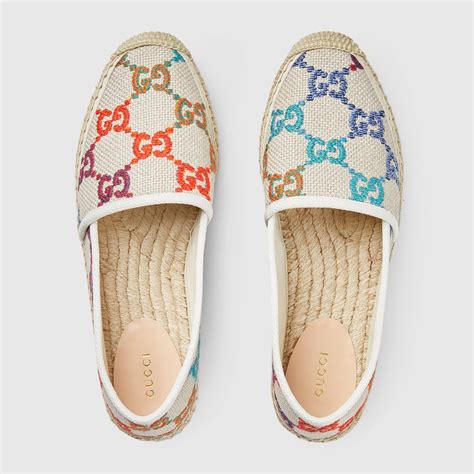 gucci multicolor wedges|Gucci canvas espadrilles.